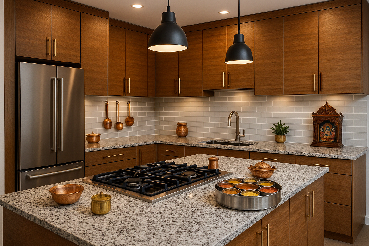 a modern indian kitchen